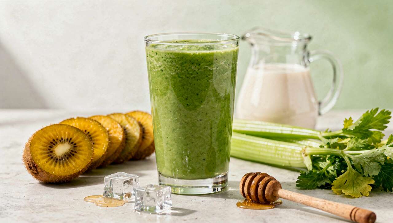 Smoothie kiwis jaunes Zespri SunGold et céleri : la recette saine