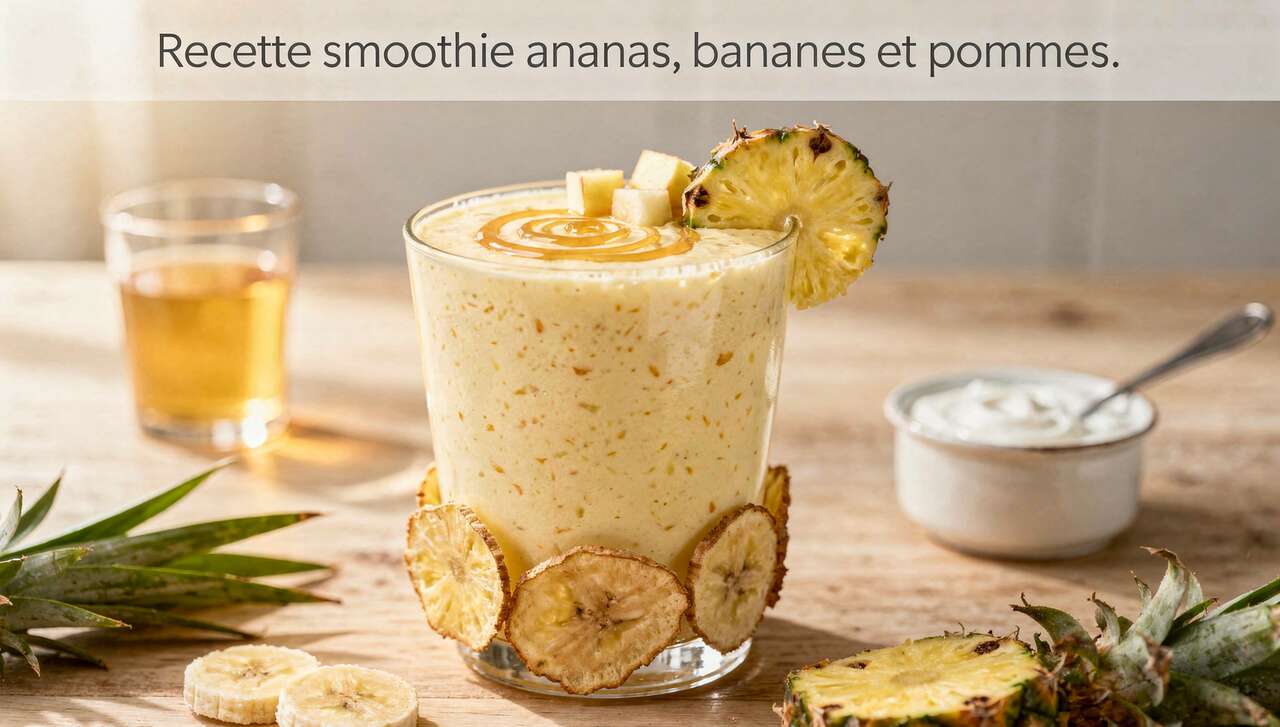 Recette smoothie ananas, bananes et pommes