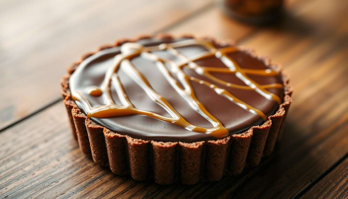Recette de la tarte au chocolat et caramel beurre salé