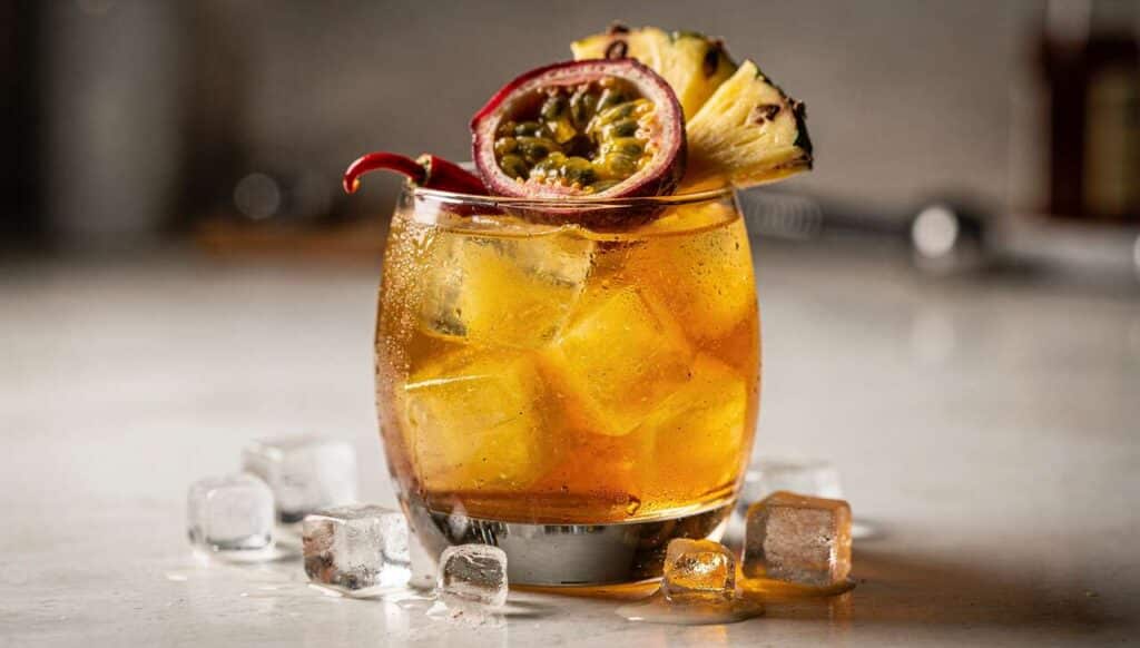 Recette : cognac spicy passion, cocktail épicé et fruité