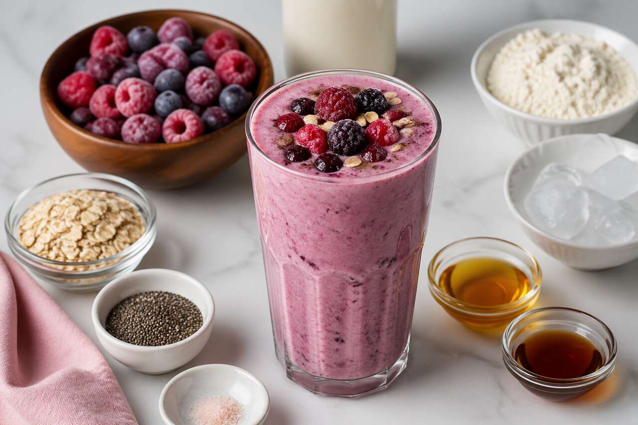 Smoothie à la vanille et aux fruits rouges : recette gourmande