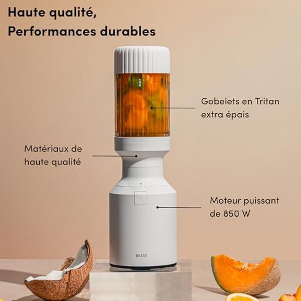 Découvrez notre analyse approfondie du blender Beast 850W : un appareil performant, compact et idéal pour vos préparations culinaires au quotidien.