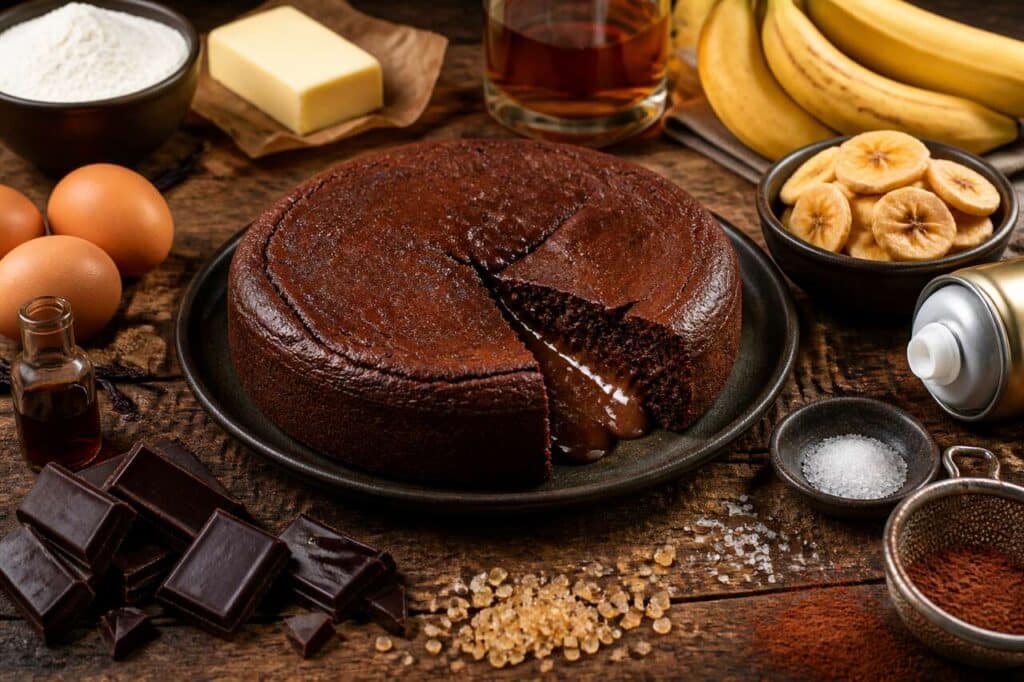 Fondant chocolat banane au rhum : recette gourmande