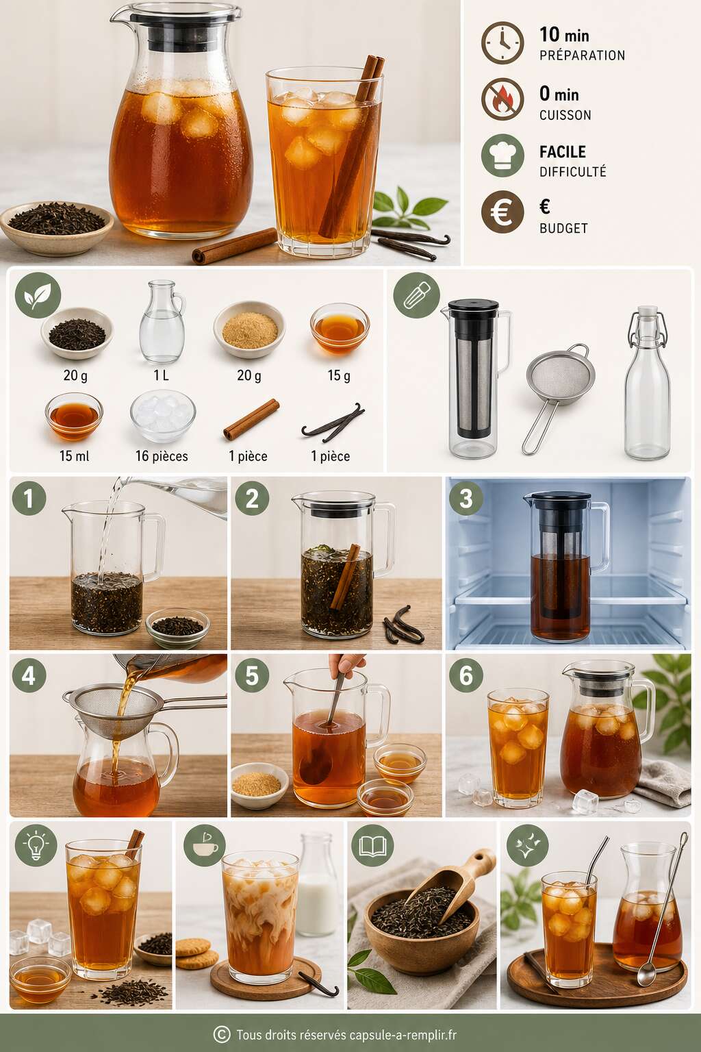 Fiche recette Cold Brew th&eacute; : comment pr&eacute;parer cette boisson rafra&icirc;chissante ?