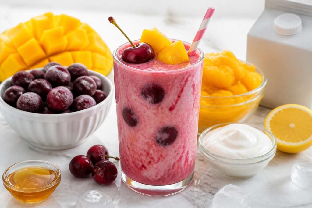Smoothie cerise mangue : recette délicieuse et rafraîchissante