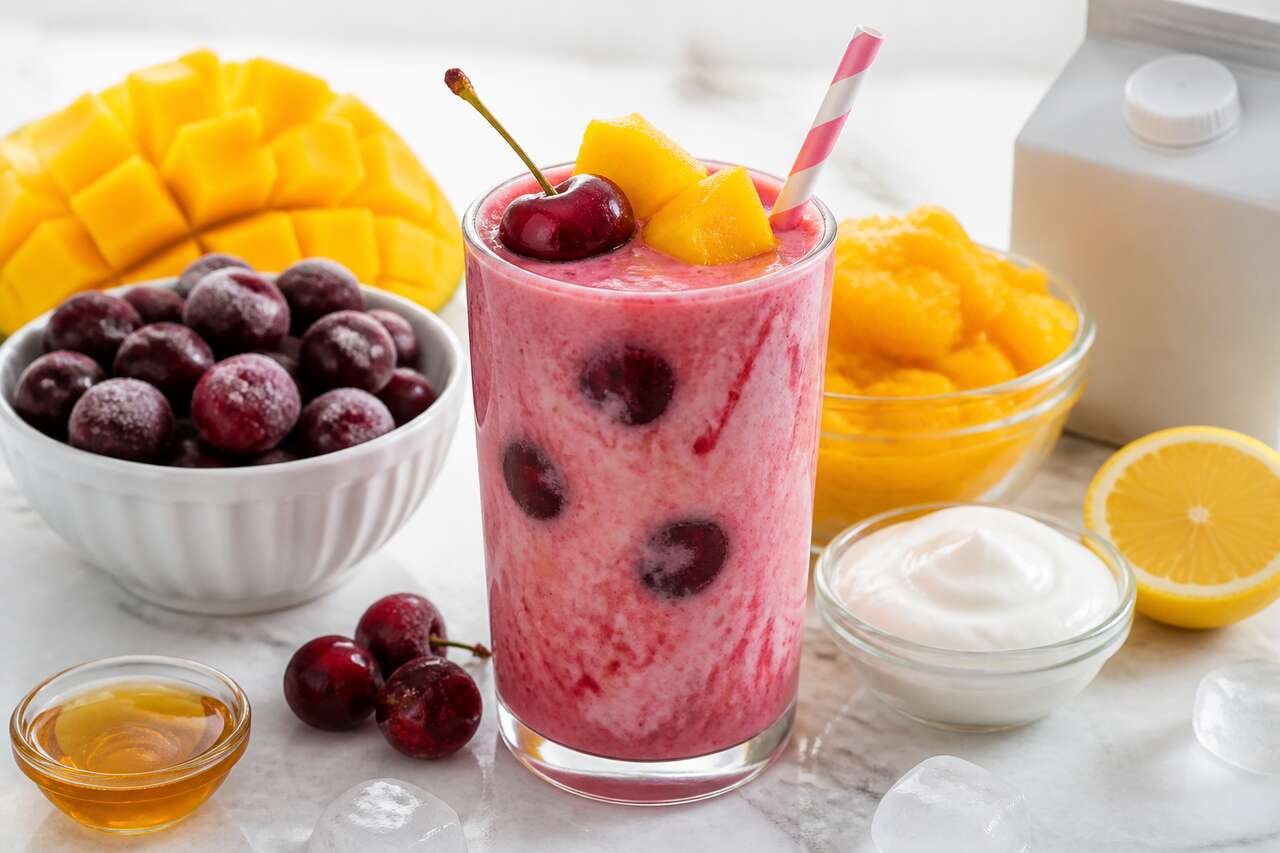 Smoothie cerise mangue : recette délicieuse et rafraîchissante
