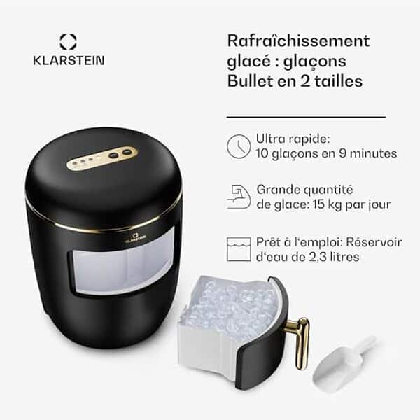 Test détaillé de la machine à glaçons Klarstein 2.3L : découvrez ses performances, sa rapidité de production et son système autonettoyant innovant pour des glaçons de qualité. 