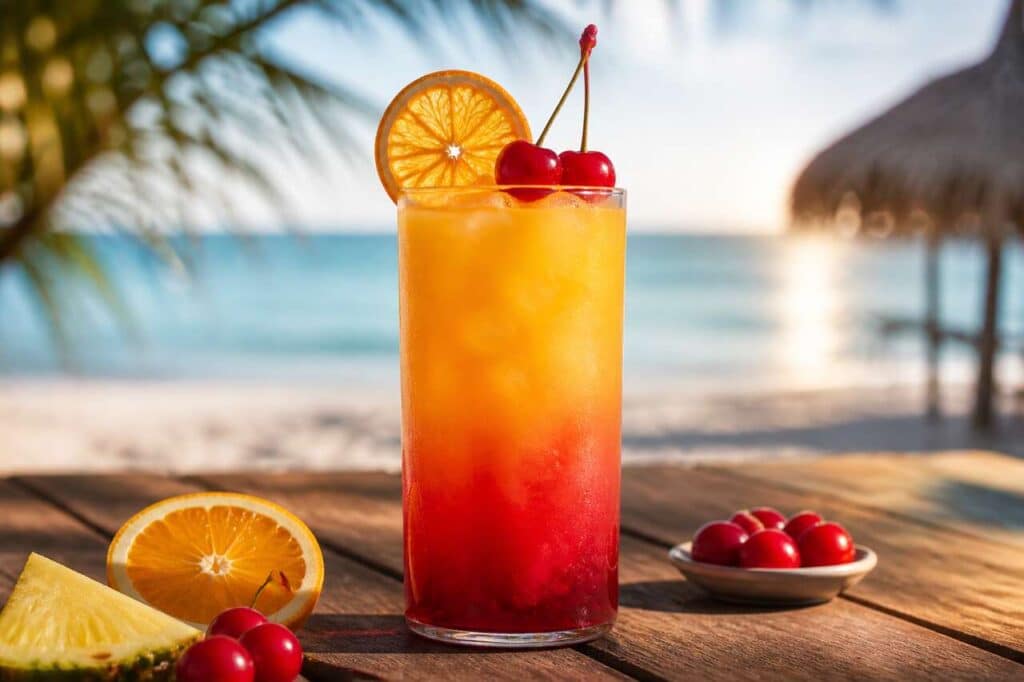 Recette de "Sunrise on the Beach" : cocktail estival inoubliable