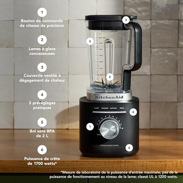 Découvrez notre test détaillé du blender KitchenAid Pure Power 5KSB2073EBM : puissance, polyvalence et performances. Avis complet sur ce modèle haut de gamme.