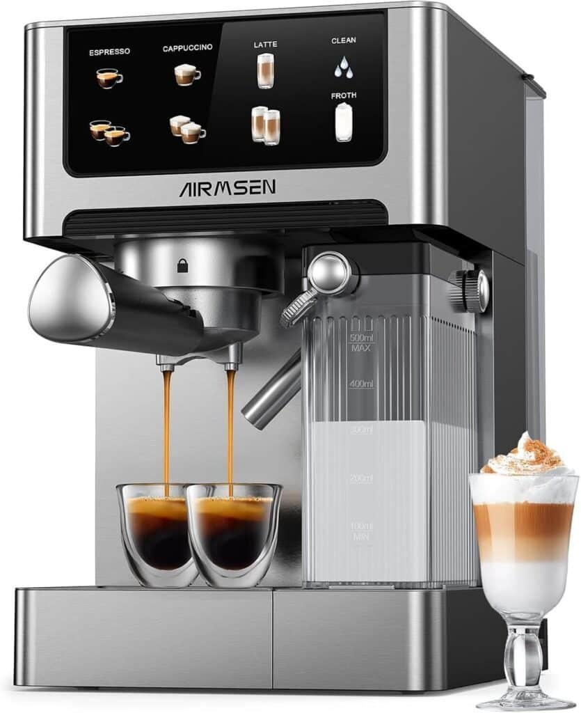Test : machine à espresso AIRMSEN 20 bar, double chaudière performante