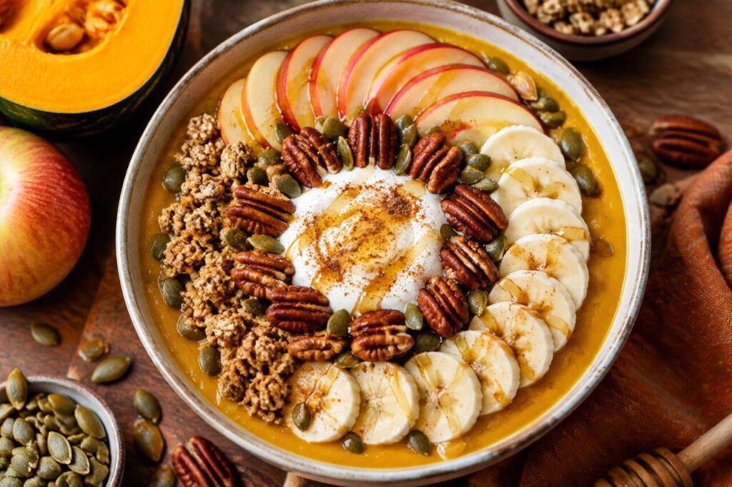 Smoothie bowl à la citrouille : idée recette et toppings gourmands